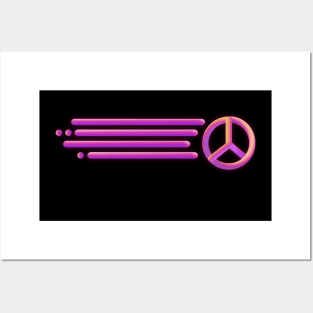 Neon Pink PEACE Posters and Art